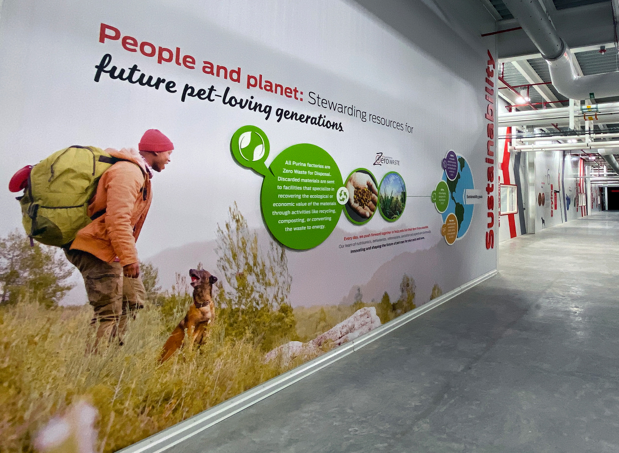 nestle purina environmental graphics interior design manufacturing facility