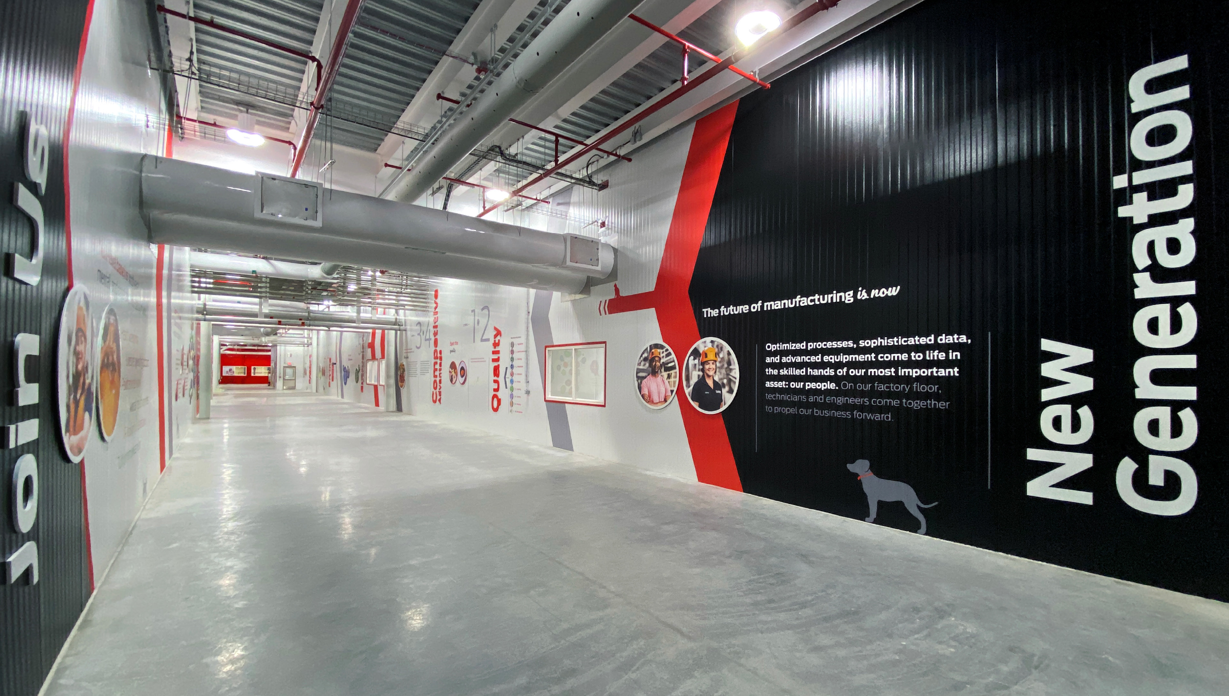 nestle purina environmental graphics interior design manufacturing facility