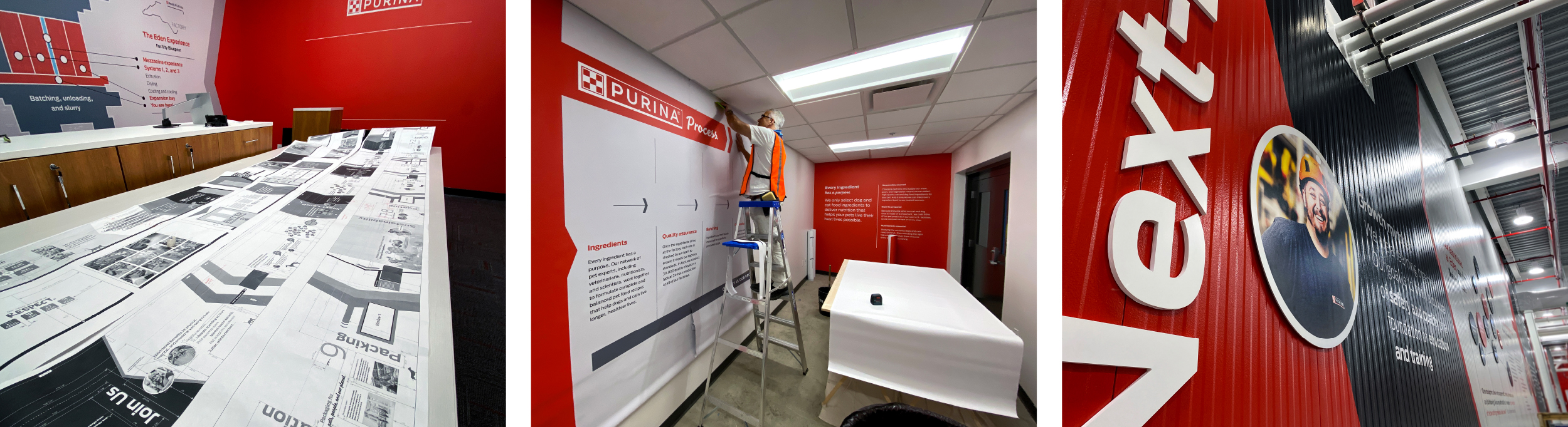 nestle purina environmental graphics interior design manufacturing facility