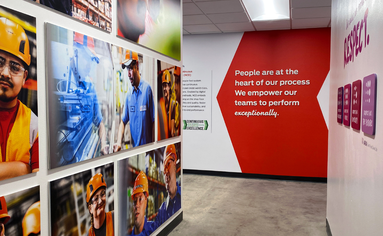 nestle purina environmental graphics interior design manufacturing facility