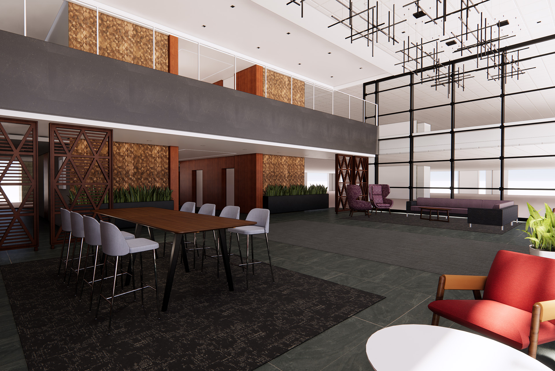 timberlake commons lobby renovation architecture interior design workplace