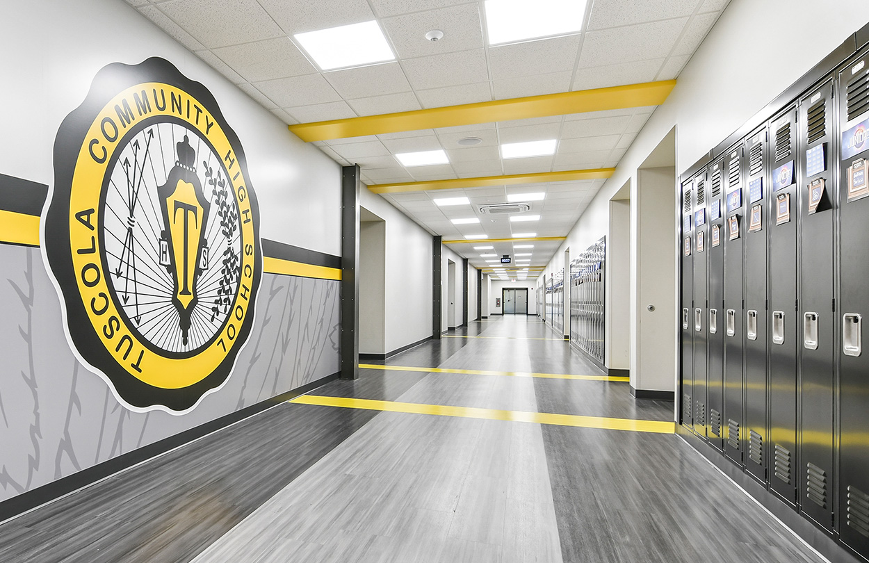 tuscola high school architecture interior design branding environmental graphics education